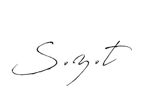 S.z.t stylish signature style. Best Handwritten Sign (Antro_Vectra) for my name. Handwritten Signature Collection Ideas for my name S.z.t. S.z.t signature style 6 images and pictures png