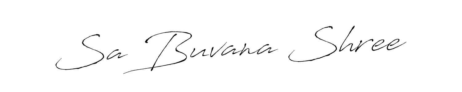 Design your own signature with our free online signature maker. With this signature software, you can create a handwritten (Antro_Vectra) signature for name Sa Buvana Shree. Sa Buvana Shree signature style 6 images and pictures png