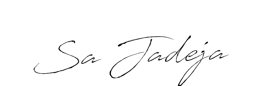 Make a beautiful signature design for name Sa Jadeja. With this signature (Antro_Vectra) style, you can create a handwritten signature for free. Sa Jadeja signature style 6 images and pictures png