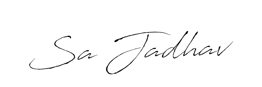 The best way (Antro_Vectra) to make a short signature is to pick only two or three words in your name. The name Sa Jadhav include a total of six letters. For converting this name. Sa Jadhav signature style 6 images and pictures png