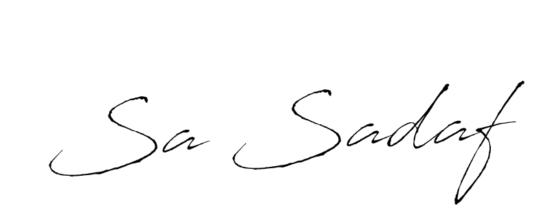 How to make Sa Sadaf name signature. Use Antro_Vectra style for creating short signs online. This is the latest handwritten sign. Sa Sadaf signature style 6 images and pictures png