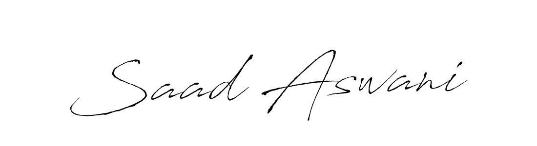 Use a signature maker to create a handwritten signature online. With this signature software, you can design (Antro_Vectra) your own signature for name Saad Aswani. Saad Aswani signature style 6 images and pictures png