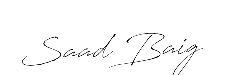 The best way (Antro_Vectra) to make a short signature is to pick only two or three words in your name. The name Saad Baig include a total of six letters. For converting this name. Saad Baig signature style 6 images and pictures png