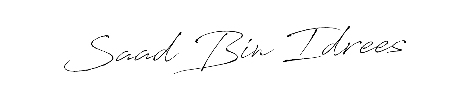 Design your own signature with our free online signature maker. With this signature software, you can create a handwritten (Antro_Vectra) signature for name Saad Bin Idrees. Saad Bin Idrees signature style 6 images and pictures png