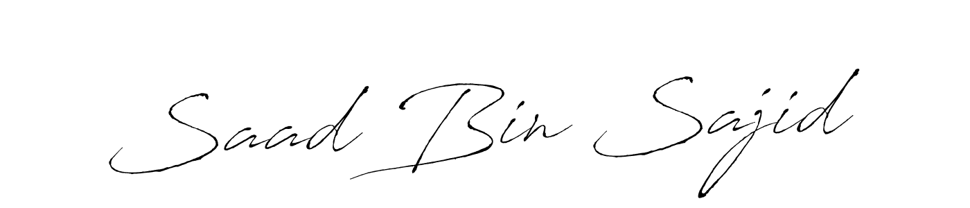 How to make Saad Bin Sajid name signature. Use Antro_Vectra style for creating short signs online. This is the latest handwritten sign. Saad Bin Sajid signature style 6 images and pictures png