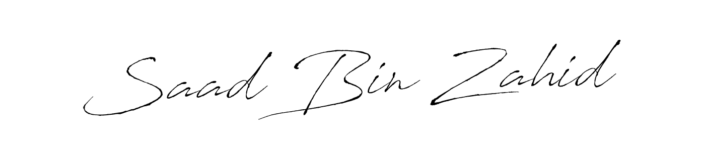 Make a beautiful signature design for name Saad Bin Zahid. With this signature (Antro_Vectra) style, you can create a handwritten signature for free. Saad Bin Zahid signature style 6 images and pictures png