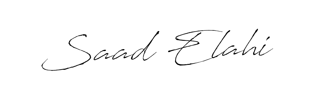 Design your own signature with our free online signature maker. With this signature software, you can create a handwritten (Antro_Vectra) signature for name Saad Elahi. Saad Elahi signature style 6 images and pictures png