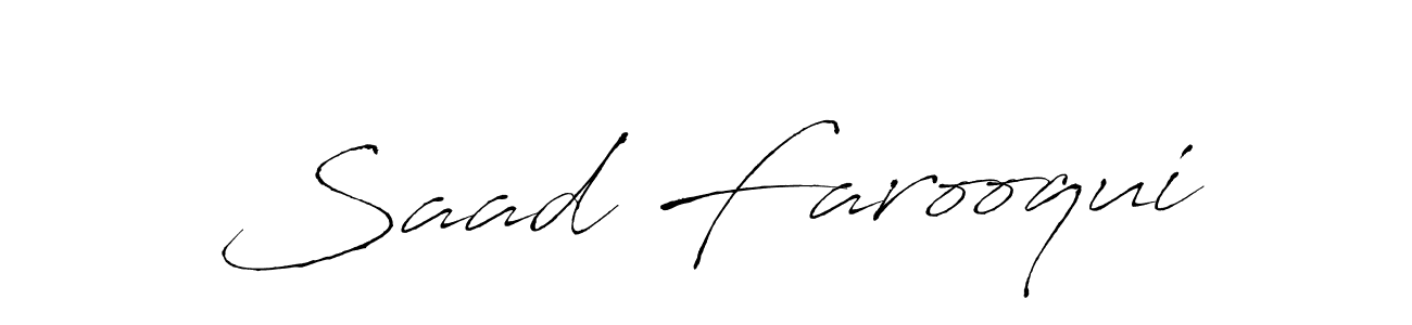 Design your own signature with our free online signature maker. With this signature software, you can create a handwritten (Antro_Vectra) signature for name Saad Farooqui. Saad Farooqui signature style 6 images and pictures png