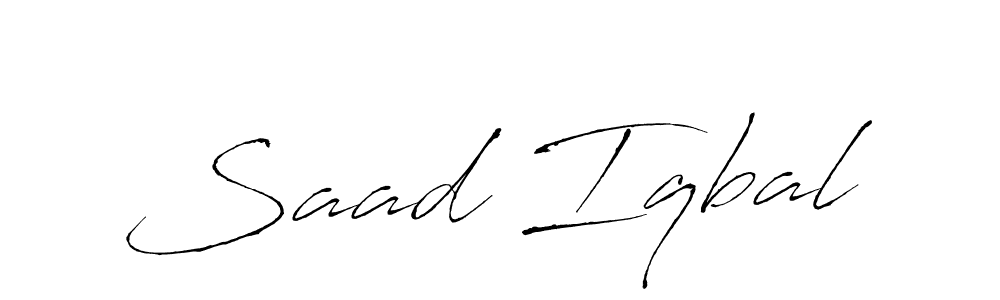 Create a beautiful signature design for name Saad Iqbal. With this signature (Antro_Vectra) fonts, you can make a handwritten signature for free. Saad Iqbal signature style 6 images and pictures png