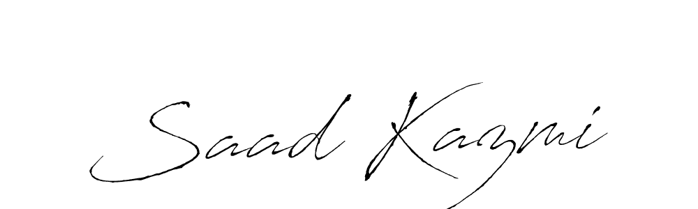 Make a beautiful signature design for name Saad Kazmi. With this signature (Antro_Vectra) style, you can create a handwritten signature for free. Saad Kazmi signature style 6 images and pictures png