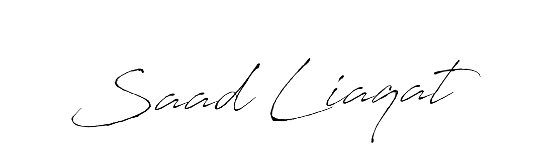 How to make Saad Liaqat name signature. Use Antro_Vectra style for creating short signs online. This is the latest handwritten sign. Saad Liaqat signature style 6 images and pictures png