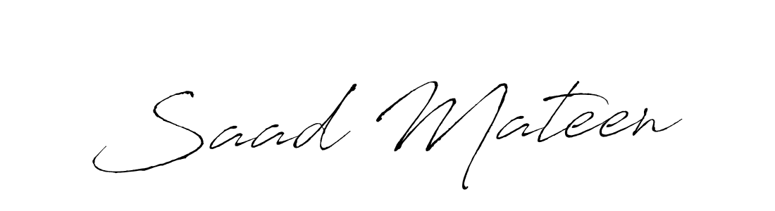 How to make Saad Mateen name signature. Use Antro_Vectra style for creating short signs online. This is the latest handwritten sign. Saad Mateen signature style 6 images and pictures png