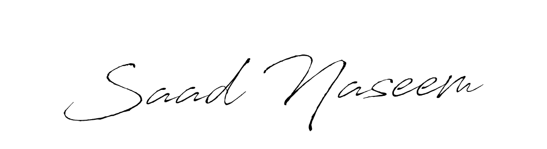 Also we have Saad Naseem name is the best signature style. Create professional handwritten signature collection using Antro_Vectra autograph style. Saad Naseem signature style 6 images and pictures png