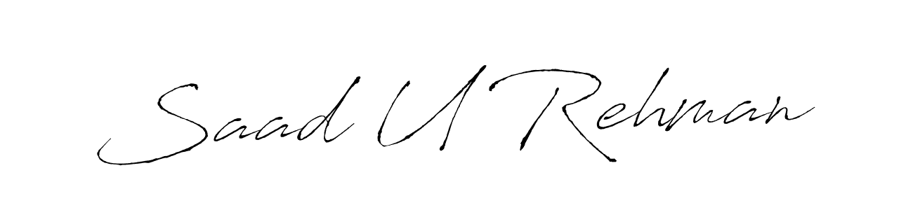Design your own signature with our free online signature maker. With this signature software, you can create a handwritten (Antro_Vectra) signature for name Saad U Rehman. Saad U Rehman signature style 6 images and pictures png
