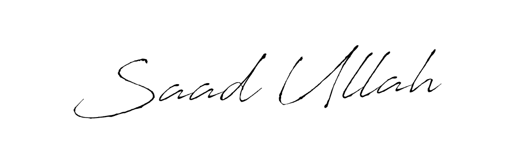 Use a signature maker to create a handwritten signature online. With this signature software, you can design (Antro_Vectra) your own signature for name Saad Ullah. Saad Ullah signature style 6 images and pictures png