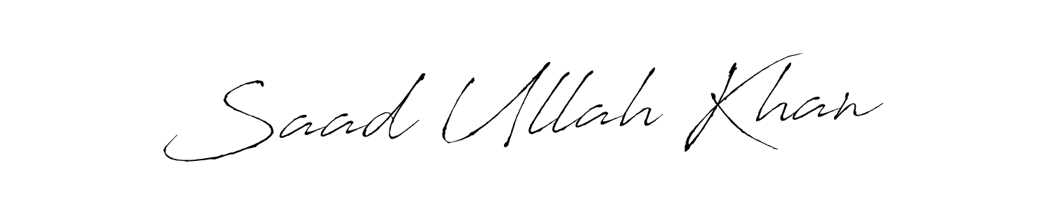 Make a beautiful signature design for name Saad Ullah Khan. With this signature (Antro_Vectra) style, you can create a handwritten signature for free. Saad Ullah Khan signature style 6 images and pictures png