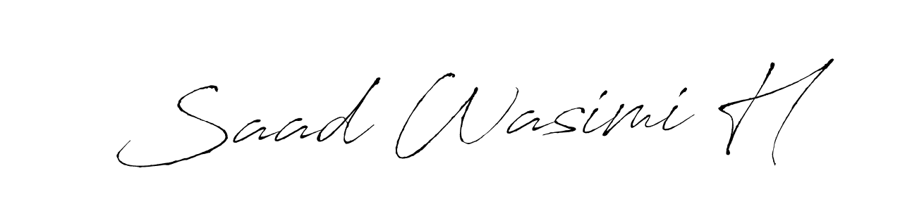 How to make Saad Wasimi H name signature. Use Antro_Vectra style for creating short signs online. This is the latest handwritten sign. Saad Wasimi H signature style 6 images and pictures png