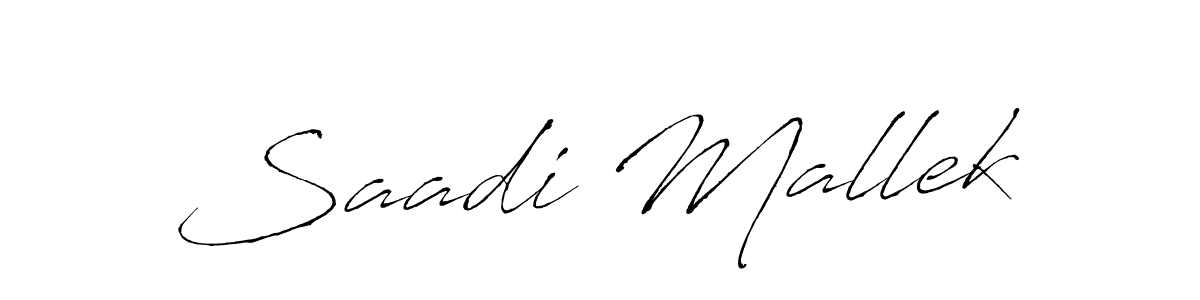 How to make Saadi Mallek name signature. Use Antro_Vectra style for creating short signs online. This is the latest handwritten sign. Saadi Mallek signature style 6 images and pictures png