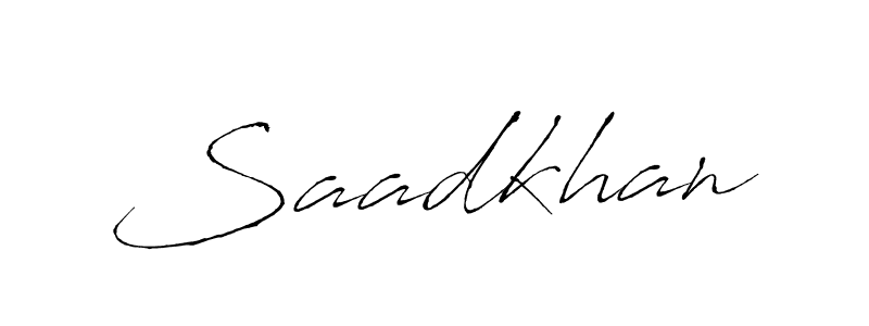 How to make Saadkhan name signature. Use Antro_Vectra style for creating short signs online. This is the latest handwritten sign. Saadkhan signature style 6 images and pictures png