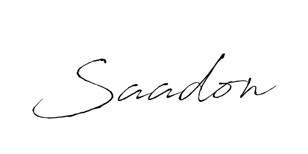 Use a signature maker to create a handwritten signature online. With this signature software, you can design (Antro_Vectra) your own signature for name Saadon. Saadon signature style 6 images and pictures png