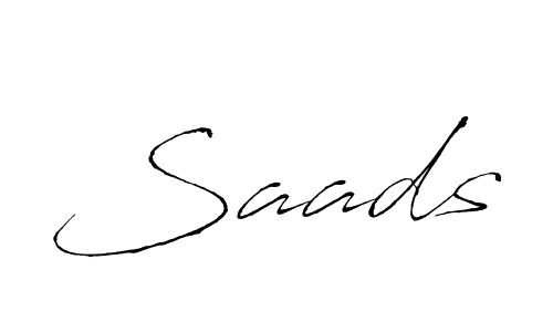 Design your own signature with our free online signature maker. With this signature software, you can create a handwritten (Antro_Vectra) signature for name Saads. Saads signature style 6 images and pictures png