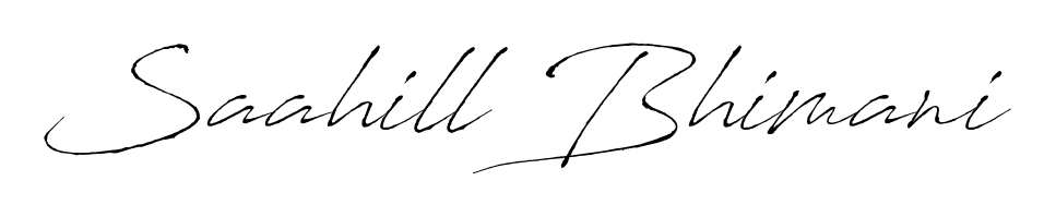 It looks like you need a new signature style for name Saahill Bhimani. Design unique handwritten (Antro_Vectra) signature with our free signature maker in just a few clicks. Saahill Bhimani signature style 6 images and pictures png