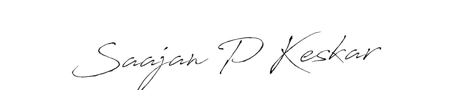 How to make Saajan P Keskar name signature. Use Antro_Vectra style for creating short signs online. This is the latest handwritten sign. Saajan P Keskar signature style 6 images and pictures png