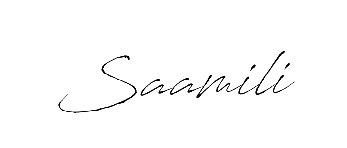 Make a beautiful signature design for name Saamili. With this signature (Antro_Vectra) style, you can create a handwritten signature for free. Saamili signature style 6 images and pictures png