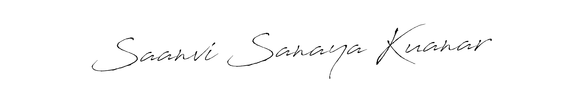 Create a beautiful signature design for name Saanvi Sanaya Kuanar. With this signature (Antro_Vectra) fonts, you can make a handwritten signature for free. Saanvi Sanaya Kuanar signature style 6 images and pictures png