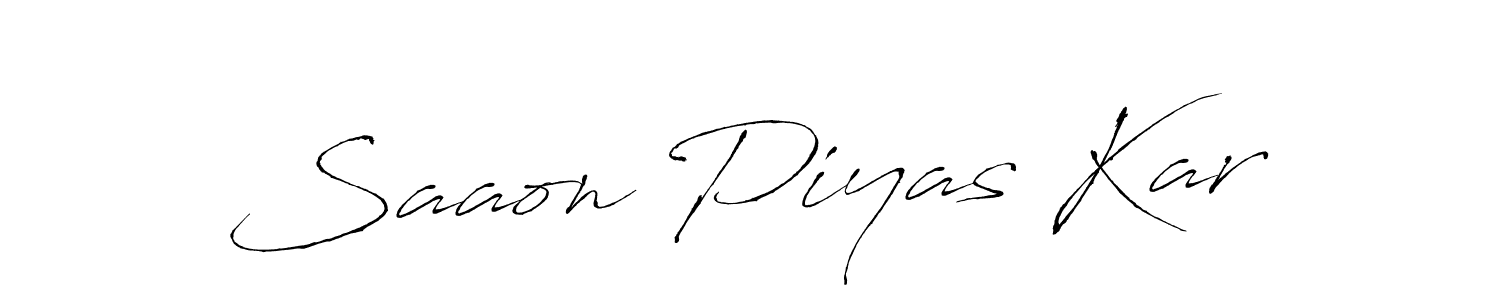 Make a beautiful signature design for name Saaon Piyas Kar. Use this online signature maker to create a handwritten signature for free. Saaon Piyas Kar signature style 6 images and pictures png