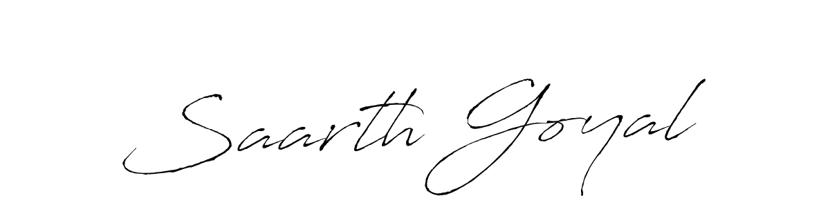 Design your own signature with our free online signature maker. With this signature software, you can create a handwritten (Antro_Vectra) signature for name Saarth Goyal. Saarth Goyal signature style 6 images and pictures png