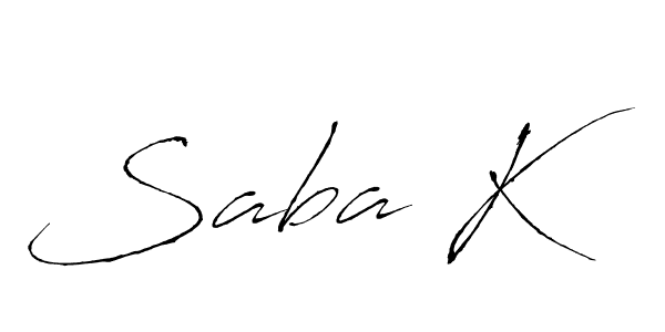 How to make Saba K name signature. Use Antro_Vectra style for creating short signs online. This is the latest handwritten sign. Saba K signature style 6 images and pictures png