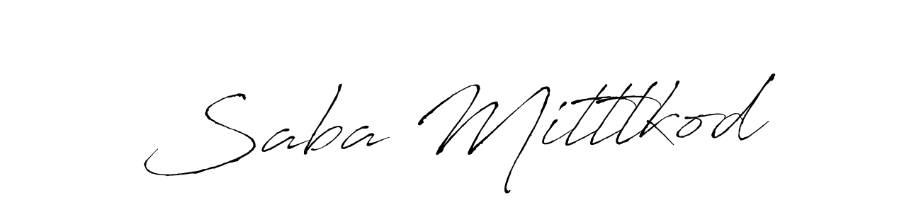 How to make Saba Mittlkod name signature. Use Antro_Vectra style for creating short signs online. This is the latest handwritten sign. Saba Mittlkod signature style 6 images and pictures png