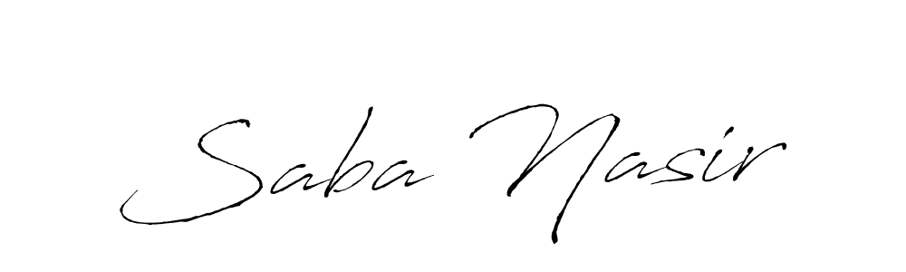 Create a beautiful signature design for name Saba Nasir. With this signature (Antro_Vectra) fonts, you can make a handwritten signature for free. Saba Nasir signature style 6 images and pictures png