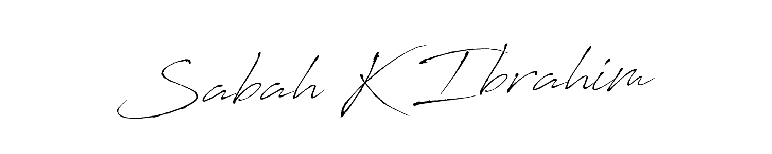 Create a beautiful signature design for name Sabah K Ibrahim. With this signature (Antro_Vectra) fonts, you can make a handwritten signature for free. Sabah K Ibrahim signature style 6 images and pictures png