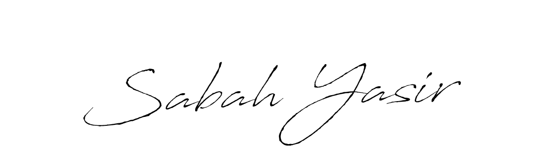 Make a beautiful signature design for name Sabah Yasir. With this signature (Antro_Vectra) style, you can create a handwritten signature for free. Sabah Yasir signature style 6 images and pictures png