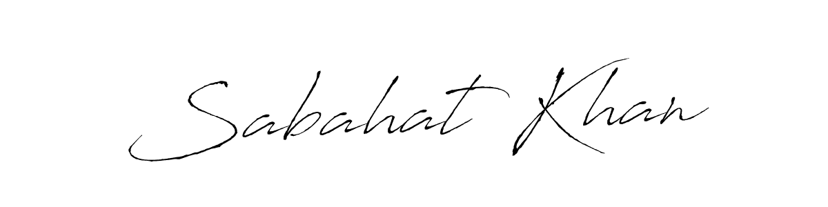 The best way (Antro_Vectra) to make a short signature is to pick only two or three words in your name. The name Sabahat Khan include a total of six letters. For converting this name. Sabahat Khan signature style 6 images and pictures png