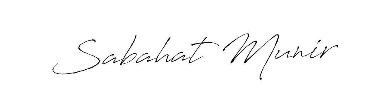 You should practise on your own different ways (Antro_Vectra) to write your name (Sabahat Munir) in signature. don't let someone else do it for you. Sabahat Munir signature style 6 images and pictures png