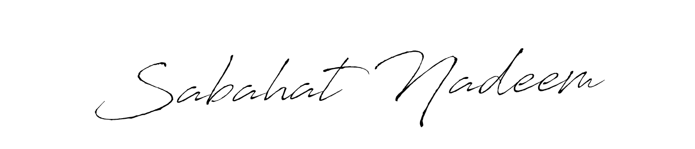 How to make Sabahat Nadeem name signature. Use Antro_Vectra style for creating short signs online. This is the latest handwritten sign. Sabahat Nadeem signature style 6 images and pictures png