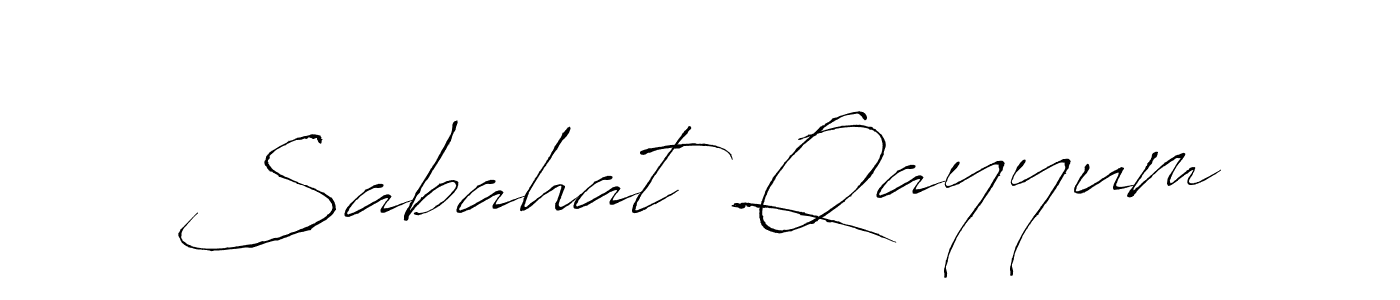 How to make Sabahat Qayyum name signature. Use Antro_Vectra style for creating short signs online. This is the latest handwritten sign. Sabahat Qayyum signature style 6 images and pictures png