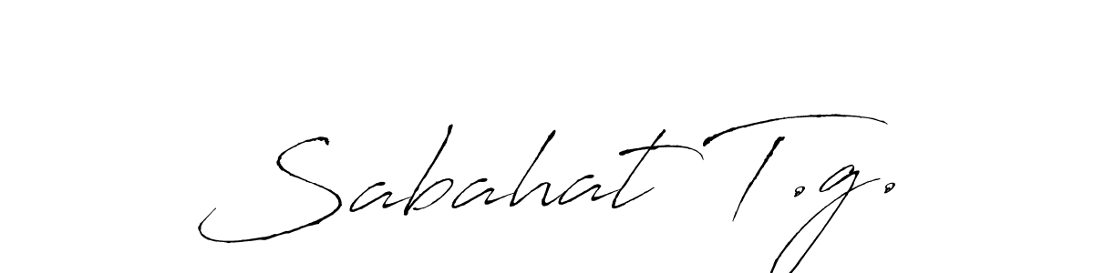 How to make Sabahat T.g. name signature. Use Antro_Vectra style for creating short signs online. This is the latest handwritten sign. Sabahat T.g. signature style 6 images and pictures png