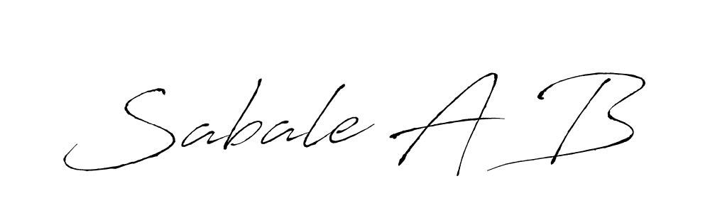 How to make Sabale A B name signature. Use Antro_Vectra style for creating short signs online. This is the latest handwritten sign. Sabale A B signature style 6 images and pictures png