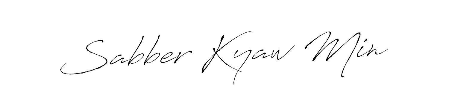 Sabber Kyaw Min stylish signature style. Best Handwritten Sign (Antro_Vectra) for my name. Handwritten Signature Collection Ideas for my name Sabber Kyaw Min. Sabber Kyaw Min signature style 6 images and pictures png