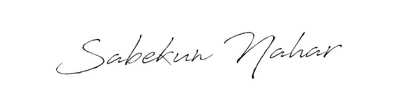 Create a beautiful signature design for name Sabekun Nahar. With this signature (Antro_Vectra) fonts, you can make a handwritten signature for free. Sabekun Nahar signature style 6 images and pictures png