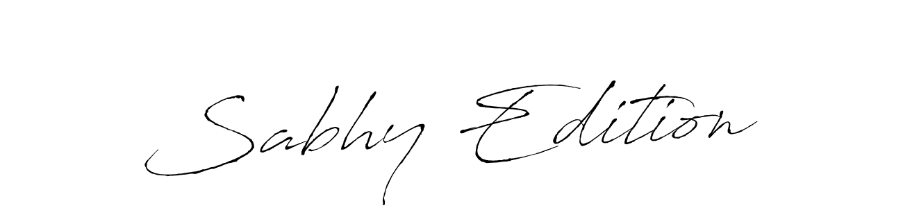 Use a signature maker to create a handwritten signature online. With this signature software, you can design (Antro_Vectra) your own signature for name Sabhy Edition. Sabhy Edition signature style 6 images and pictures png