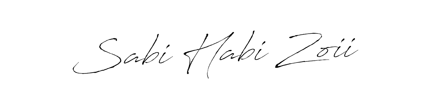 How to make Sabi Habi Zoii name signature. Use Antro_Vectra style for creating short signs online. This is the latest handwritten sign. Sabi Habi Zoii signature style 6 images and pictures png