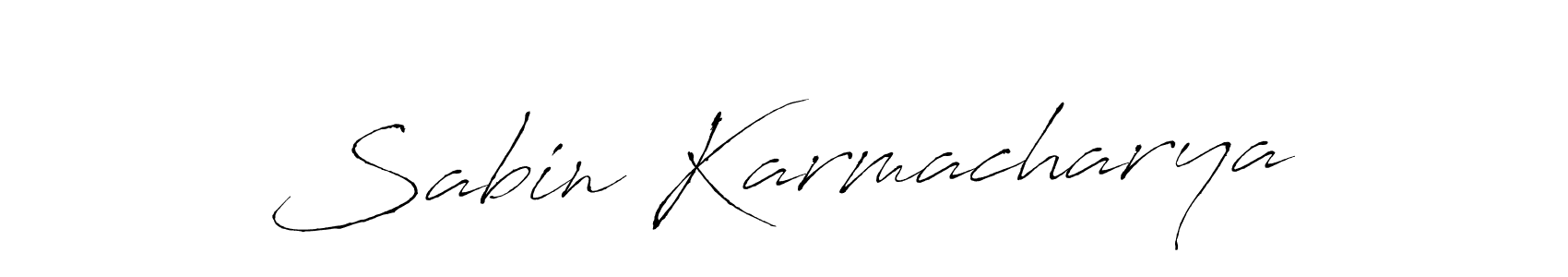 How to make Sabin Karmacharya name signature. Use Antro_Vectra style for creating short signs online. This is the latest handwritten sign. Sabin Karmacharya signature style 6 images and pictures png