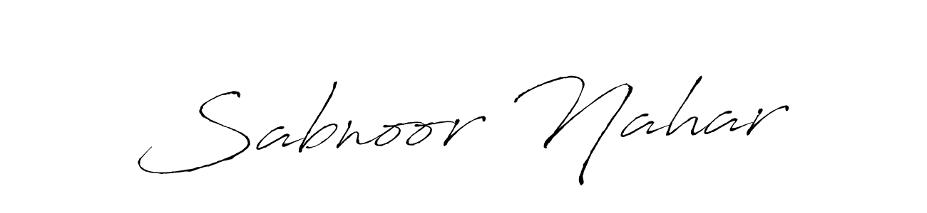 Use a signature maker to create a handwritten signature online. With this signature software, you can design (Antro_Vectra) your own signature for name Sabnoor Nahar. Sabnoor Nahar signature style 6 images and pictures png