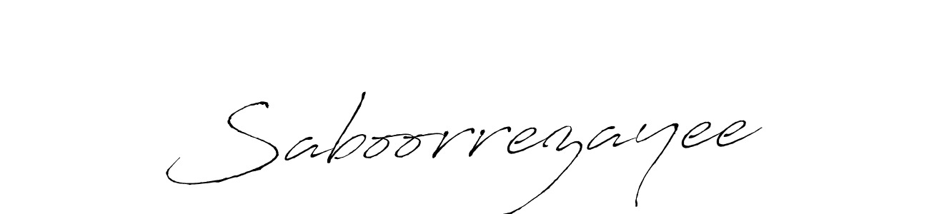 How to make Saboorrezayee name signature. Use Antro_Vectra style for creating short signs online. This is the latest handwritten sign. Saboorrezayee signature style 6 images and pictures png