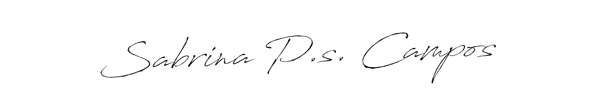 Make a beautiful signature design for name Sabrina P.s. Campos. With this signature (Antro_Vectra) style, you can create a handwritten signature for free. Sabrina P.s. Campos signature style 6 images and pictures png